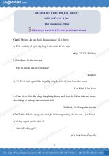Đề kiểm tra 1 tiết Văn 8 - Đề số 3